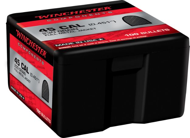 Picture of Winchester Ammo WB45MC230X Centerfire Handgun Reloading 45Cal 230gr Full Metal Jacket 100 Per Box/10 Case