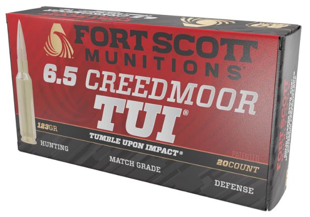 Picture of Fort Scott Munitions 65CM123SCV11 Tumble Upon Impact (TUI) Rifle 6.5Creedmoor 123gr Solid Copper Spun 20 Per Box/10 Case