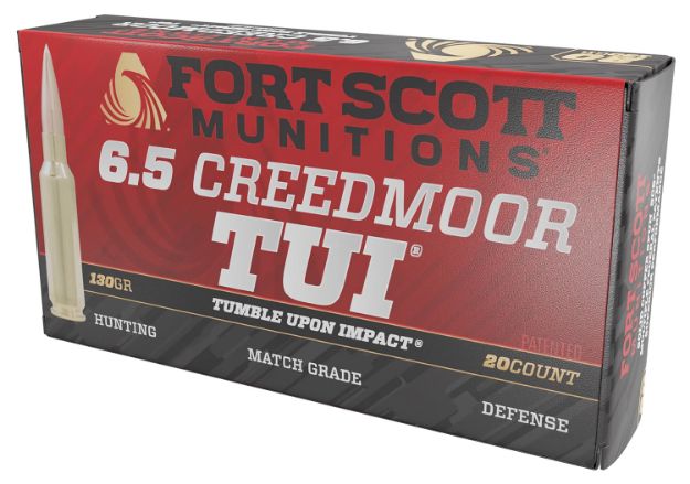 Picture of Fort Scott Munitions 65CM130SCV2 Tumble Upon Impact (TUI) Rifle 6.5Creedmoor 130gr Solid Copper Spun 20 Per Box/10 Case