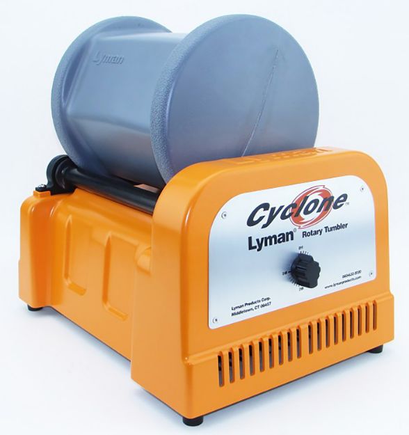 Picture of Lyman 7631550 Cyclone Rotary Tumbler Orange/Blue Multi-Caliber 1000 Cases 10 lbs