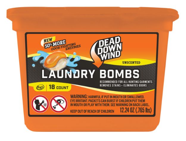 Picture of Dead Down Wind 118318 Laundry Bombs  Odor Eliminator Unscented Scent 12.24 oz Tub 18 count