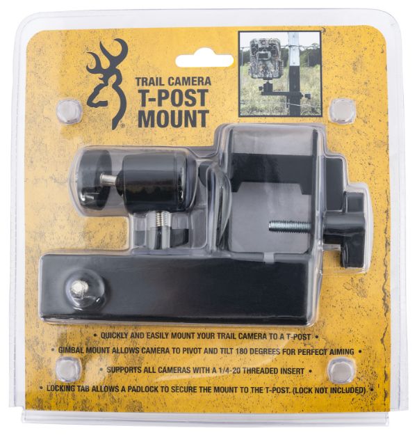 Picture of Browning Trail Cameras CTM T-Post Mount  Black Powder Coated Steel Fits Browning Trail Cameras