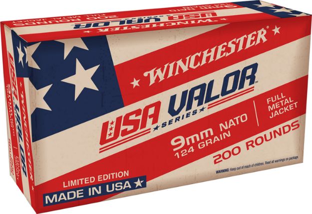 Picture of Winchester Ammo USA9NATOW USA Valor  9mmLuger 124gr Full Metal Jacket 200 Per Box/5 Case