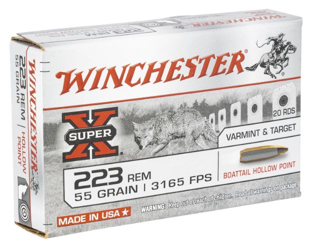 Picture of Winchester Ammo W223HP55 Super X  223Rem 55gr Boat Tail Hollow Point 20 Per Box/25 Case