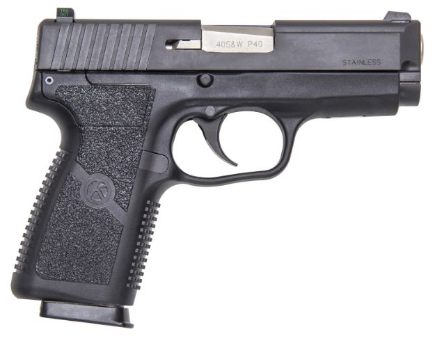 Picture of Kahr Arms KP4044NA P  40 S&W Caliber with 3.60" Barrel, 6+1 or 7+1 Capacity, Black Finish Frame, Serrated Matte Black Stainless Steel Slide, Textured Polymer Grip & TruGlo Night Sight