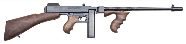 Picture of Thompson TIB50D 1927A-1 Deluxe Carbine 45 ACP Caliber with 18" Barrel, 20+1 Capacity (Stick), 50+1 Capacity (Drum), Blued Metal Finish, American Walnut Removable Fixed Stock & Wood Grip Right Hand