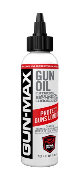 Picture of Real Avid AVBMGO4L Gun-Max Gun Oil Cleans, Lubricates, Protects 4 oz Bottle