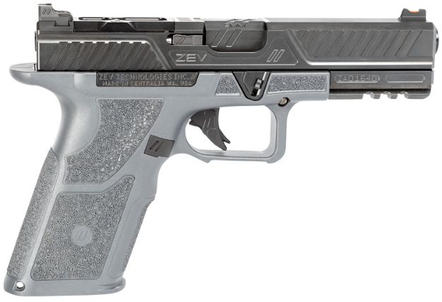 Picture of ZEV OZ9STDCOMG OZ9 Combat 9mm Luger 4.49" 17+1 (2) Combat Gray Frame Black Steel Slide with Optics Cut Aggressive Textured Combat Gray Polymer Grips