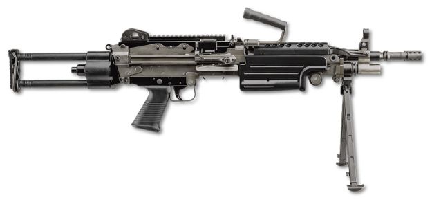 Picture of FN 46100171 M249S Para 5.56x45mm NATO  16.10" Barrel 30+1 Mag Or 200rd Belt Capacity, Black  Rotating & Telescoping Stock, Hydraulic Recoil Buffer, Non-Slip Buttplate, Optics Ready