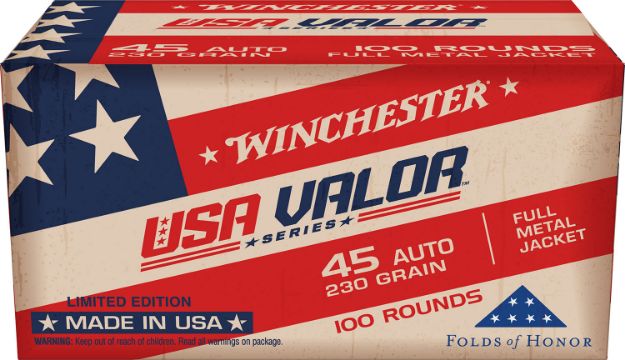 Picture of Winchester Ammo USAV45A USA Valor  45ACP 230gr Full Metal Jacket 100 Per Box/5 Case