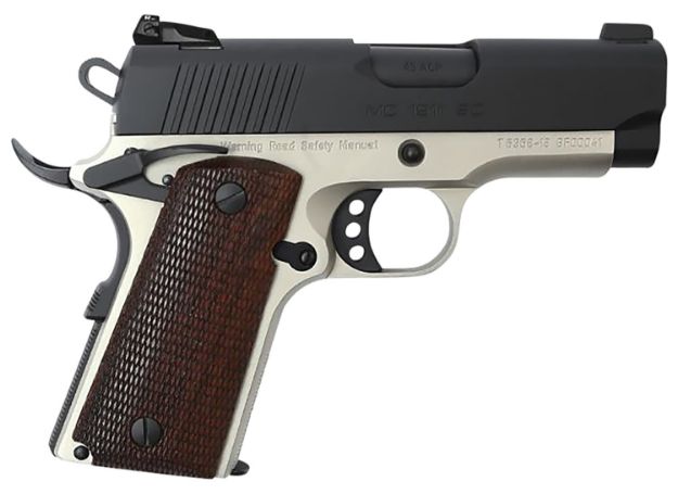 Picture of EAA GIRSAN 390042 MC1911 SC  Compact 45 ACP 6+1 3.40" Black Steel Barrel, Black Serrated Slide, Stainless w/Black Controls Aluminum Frame w/Beavertail, Checkered Laminate Grips Ambidextrous