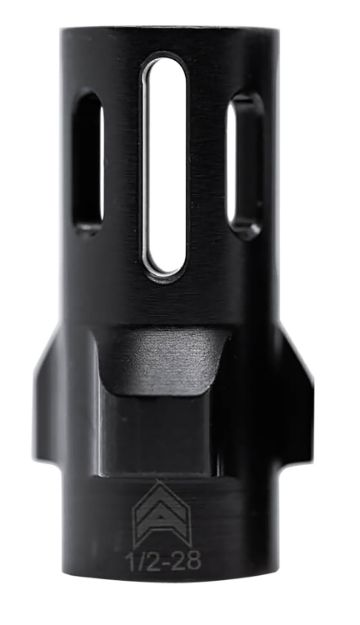 Picture of Angstadt Arms AA093LHB28 Flash Hider  Black Hardcoat Anodized Steel with 1/2"-28 tpi Threads 1.42" OAL for 9mm Luger