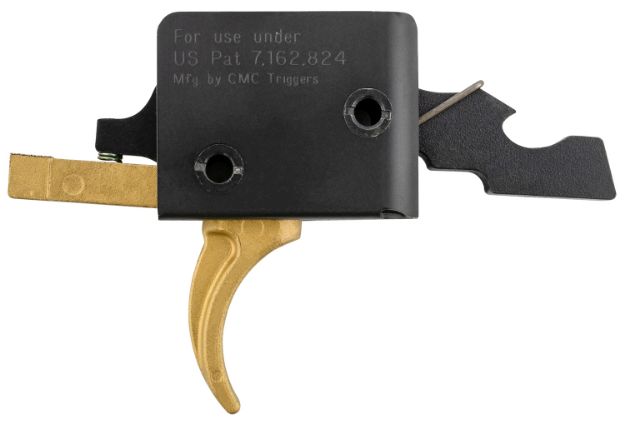 Picture of CMC Triggers 91501GF Drop-In Gold Finger Single-Stage Curved Trigger w/ 3-3.50 lbs Draw Weight & Gold Finish