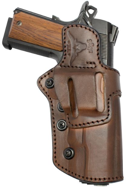 Picture of TX 1836 Kydex TXLOCKROWB302 TX Lock Retention System OWB, Brown Leather, Compatible w/ Glock 17/22, Belt Slide Mount, Ambidextrous