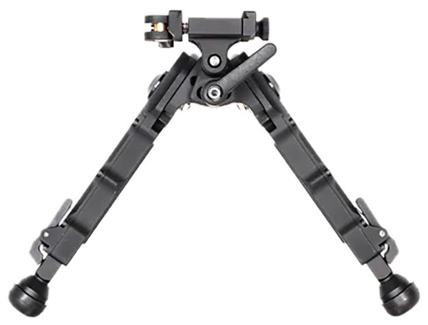 Picture of Accu-Tac BRASQDG204 BR-4 G2 Arca Spec Bipod made of Black Hardcoat Anodized Aluminum with ARCA Style Rail Attachment, Steel Feet & 5.75"-8.25" Vertical Adjustment