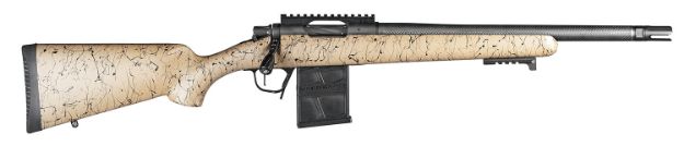 Picture of Christensen Arms 8010612300 Ridgeline Scout Full Size 300 Blackout 4+1, 16" Black Nitride Steel Threaded Barrel, Black Nitride Aluminum Receiver, Tan w/Black Webbing Fixed Sporter Stock