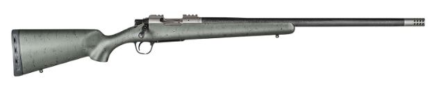 Picture of Christensen Arms CA10268H14232 Summit TI  Full Size 6.5 Creedmoor 4+1, 24" Natural Titanium Steel Threaded Barrel, Natural Titanium Aluminum Receiver, Green w/Black Webbing Fixed Sporter Stock