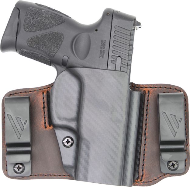 Picture of Versacarry INS201HCT Insurgent Deluxe IWB/OWB Brown Polymer Belt Clip Fits Springfield Hellcat Right Hand