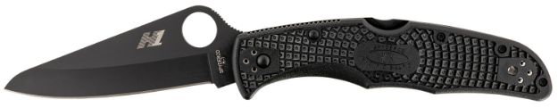 Picture of Spyderco C91PBBK2 Pacific Salt 2 3.78" Folding Drop Point Plain Black H2 Steel Blade/ Black Textured FRN Handle