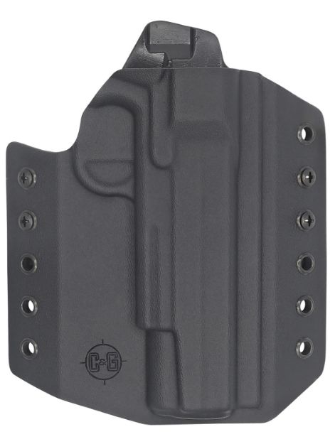 Picture of C&G Holsters 0354100 Covert  OWB Black Kydex Belt Loop Fits Sig 1911 Rail 5"