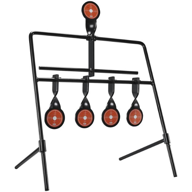 Picture of Champion Targets 40874 Gong Auto Reset Rimfire Black/Orange 6.83 lbs Standing 5 Targets