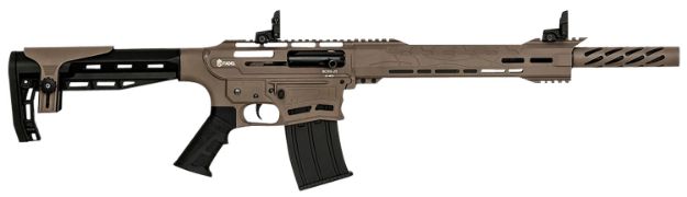 Picture of Citadel CBOSS2512FDE Boss25  12 Gauge Semi-Auto 3" 5+1 18.75" Black Steel Threaded Barrel, Flat Dark Earth Picatinny Rail Aluminum Receiver, Picatinny Handguards, Black Adj Cheek Riser Synthetic Stock