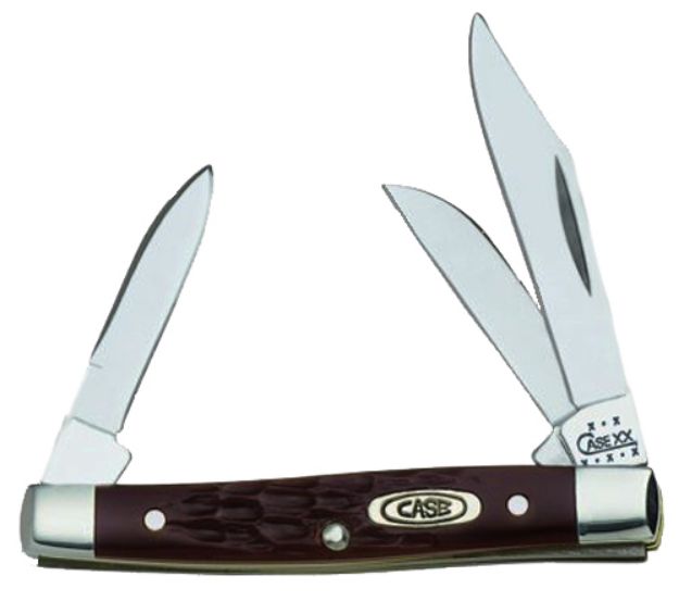 Picture of Case 00081 Stockman  Small 2"/1.5"/1.49" Folding Clip/Sheepfoot/Pen Plain As-Ground Stainless Steel Blade/ Brown Jigged Synthetic Handle