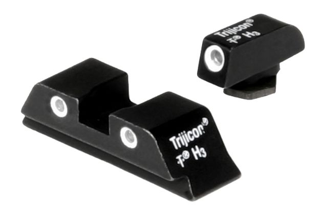 Picture of Trijicon 600210 Bright & Tough Night Sights  Green/Tritium White Outline Front Sight-Green/Tritium White Outline Rear Sight Glock 17/17L/19 Standard Frame