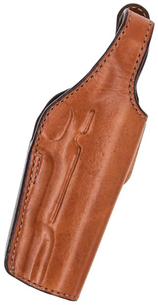 Picture of Bianchi 17632 19L Thumbsnap Belt Holster Size 19 Open Bottom Style made of Leather with Tan Finish & Belt Loop Mount Type fits Ruger SR1911 & Springfield 1911-A1 for Right Hand