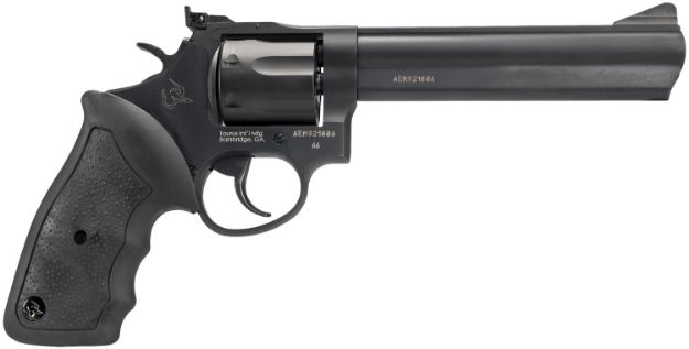 Picture of Taurus 2660061 66  38 Special +P or 357 Mag 7 Shot 6" Barrel, Overall Matte Black Oxide Finish Steel, Finger Grooved Black Rubber Grip, Adjustable Rear Sight