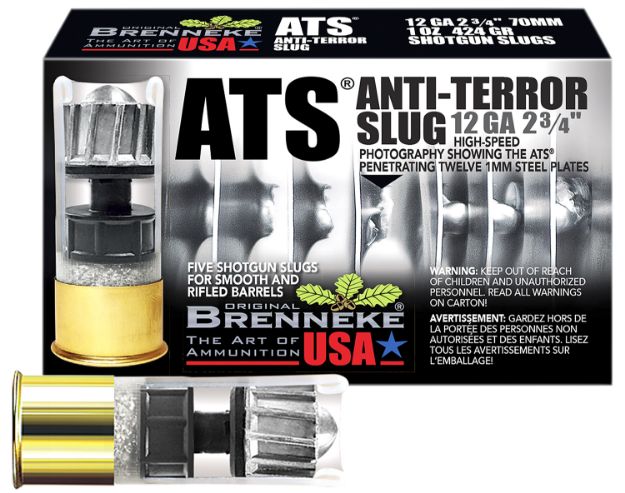 Picture of Brenneke SL122ATS ATS Home Defense 12Gauge 2.75" 1oz Slug Shot 5 Per Box/50 Case