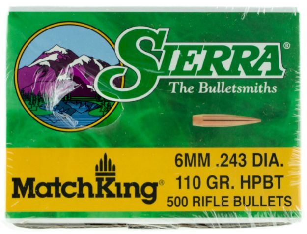 Picture of Sierra 1575C MatchKing  6mm 110gr Hollow Point Boat Tail 500/Box