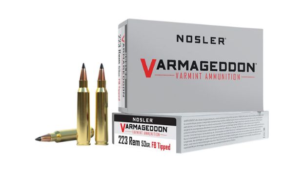 Picture of Nosler 65139 Varmageddon  223Rem 53gr Flat Base Tipped 20 Per Box/20 Case