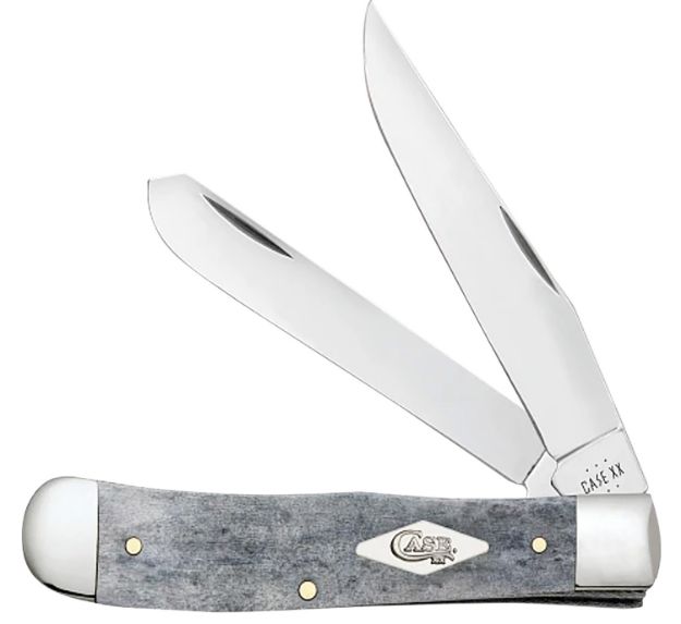 Picture of Case 34200 Trapper  Folding Clip Point/Spey Plain Mirror Polished Tru-Sharp SS Blade/ Smooth Gray Bone Handle