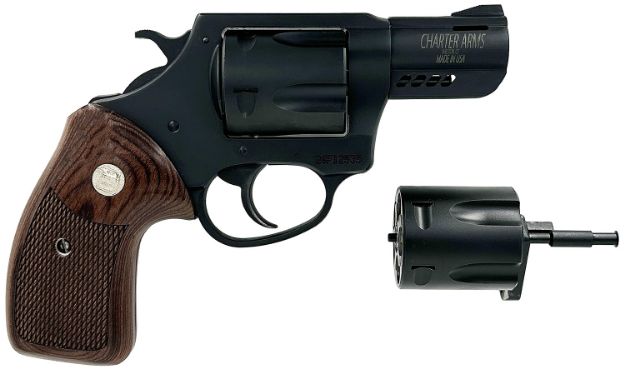 Picture of Charter Arms 13920 Mag Pug & Pitbull  38 Special 357 Mag 9mm 5 Shot 2.2" Black Passivate Classic Walnut Wood Grip