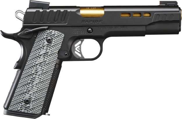 Picture of Kimber Mfg.,inc 3000384  Rapide DN NS 10mm 8+1 5" KimPro II Black Front Serrations Stainless Steel Slide G10 Grip