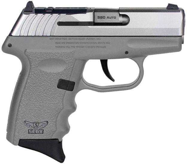 Picture of SCCY Industries CPX3TTSGRDR CPX-3  380 Auto 10+1 2.96" Stainless Steel Slide Sniper Gray Finger Groove Polymer Grip