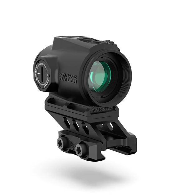 Picture of Swampfox Optics RMPS120RB Raider Micro Prism Black 1x 20mm Tube 6 MOA Green Dot Reticle Red Laser