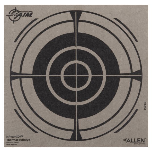 Picture of Allen 15794 Thermal Target  Bullseye Hanging Paper 8" x 8" Black/Gray