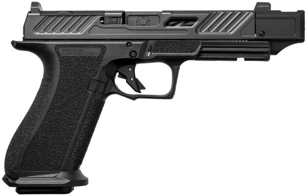 Picture of Shadow Systems SS2240CA DR920P Elite 9mm 10+1 Black Black Nitride Optic Cut/Serrated/Window Cut Stainless Steel Slide Black Black Interchangeable Backstrap Grip *CA Compliant