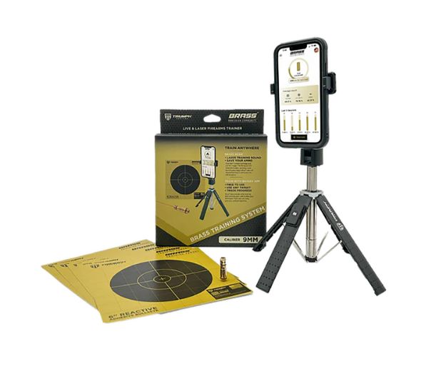 Picture of Triumph Systems TSBBBSSS Brass Training System 9mm Laser/Targets/Phone Stand