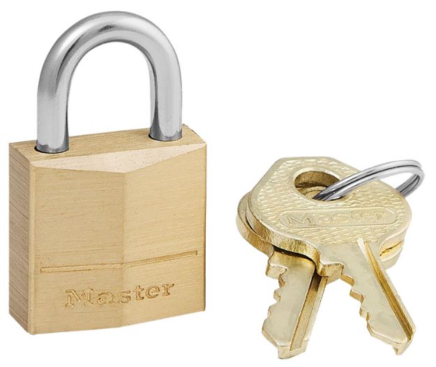 Picture of Master Lock 120D Padlock  Open With Key Gold Brass