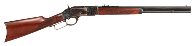 Picture of Taylors & Company 550220COM 1873 Comanchero 357 Mag Caliber with 10+1 Capacity, 20" Blued Barrel, Color Case Hardened Metal Finish & Checkered Walnut Stock Right Hand (Full Size)