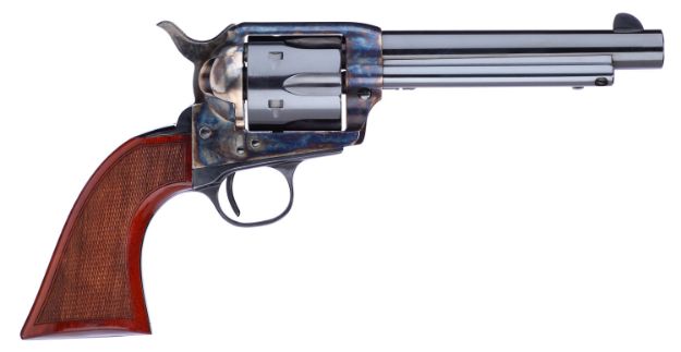 Picture of Taylors & Company 556208DE Short Stroke Gunfighter  45 Colt (LC) 6rd 5.50" Blued Cylinder & Barrel Color Case Hardened Steel Frame Checkered Walnut Army Size Grip (Taylor Tuned)