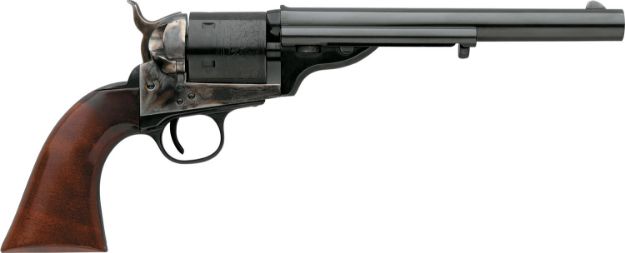 Picture of Taylors & Company 550718 1860 Open-Top 45 Colt (LC) Caliber with 7.50" Blued Finish Barrel, 6rd Capacity Blued Finish Cylinder, Color Case Hardened Finish Steel Frame & Walnut Army Size Grip