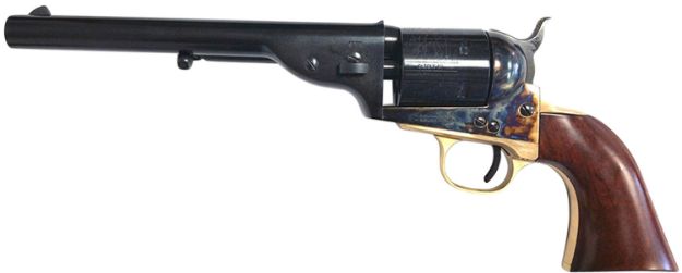 Picture of Taylors & Company 550725 1851 Open-Top 45 Colt (LC) Caliber with 7.50" Blued Finish Barrel, 6rd Capacity Blued Finish Cylinder, Color Case Hardened Finish Steel Frame & Walnut Navy Size Grip