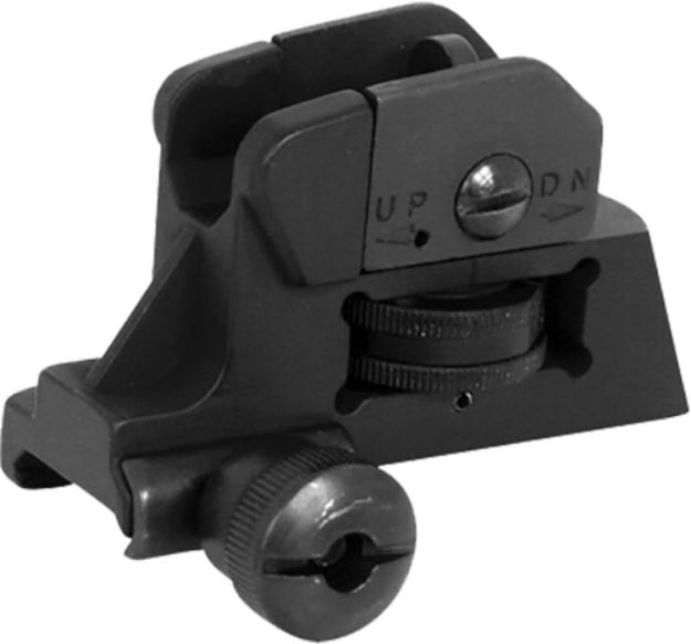 Picture of NcStar MARDRS AR15 Rear A2 Backup Iron Sight  Black Dual Aperture for AR-15