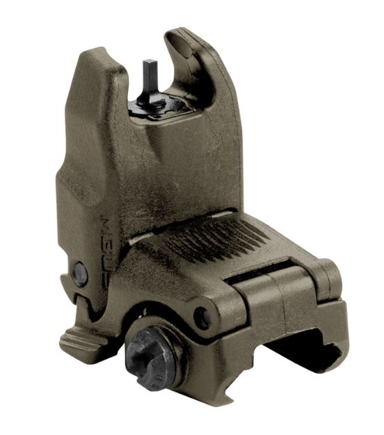 Picture of Magpul MAG247-ODG MBUS Sight Front  Olive Drab Green Polymer, Spring-Loaded Flip Up for AR15/ M16