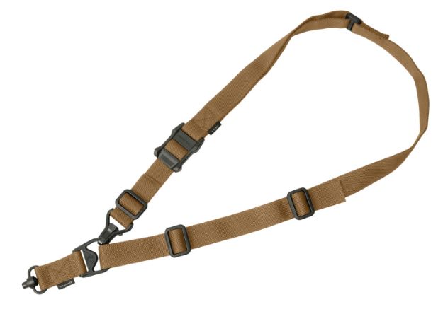 Picture of Magpul MAG515-COY MS3 Single QD Sling GEN2 made of Nylon Webbing with Coyote Finish, Adjustable One-Two Point Design & QD Swivel for Rifles