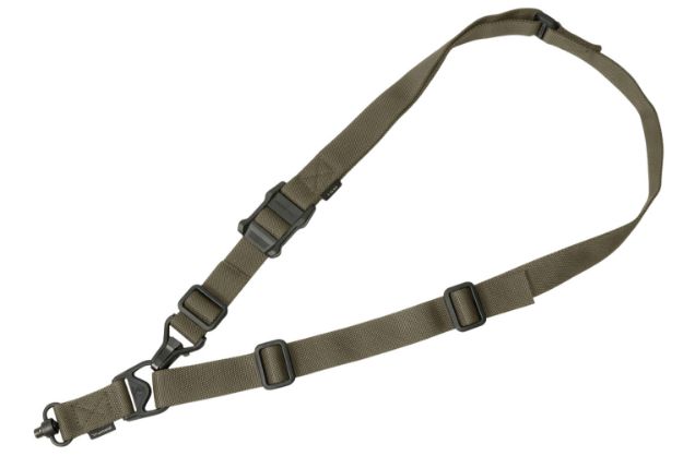 Picture of Magpul MAG515-RGR MS3 Single QD Sling GEN2 made of Nylon Webbing with Ranger Green Finish, Adjustable One-Two Point Design & QD Swivel for Rifles